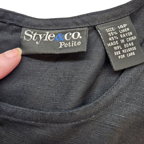 Style & Co Women's Dress 14P 14 P  Petite Black Sleeveless Sun Misses Size PL LP - Picture 4 of 6